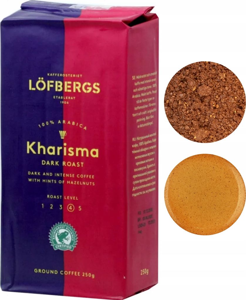 Lofbergs Kharisma Dark Arabica intensywnie mielona 250g Zdjęcie produktu 