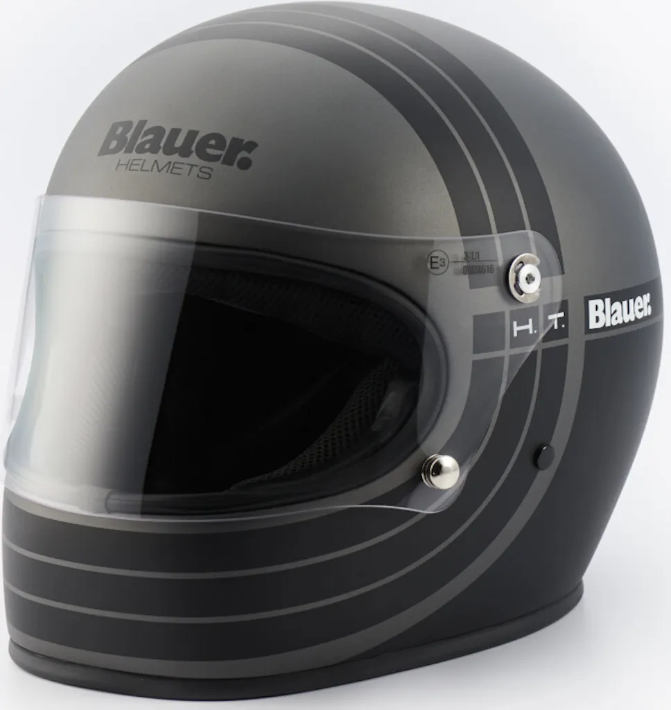 Casque moto vintage 80's coloris noir titane XS look rétro classique