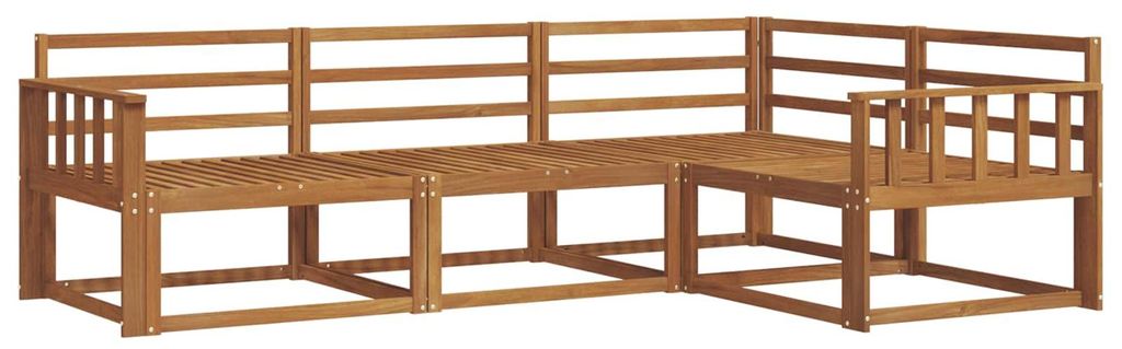 Hochwertigen Möbel Outdoor-Sofa garnitur moderne - Balkonmöbel/Gartenlounge-Set - robust und langlebig - 4 pcs Natur Massivholz Akazie - Gartenso...