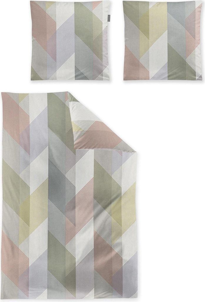 Irisette Mako-Satin Bettwäsche Wave 8739 multi 135x200 cm + 80x80 cm