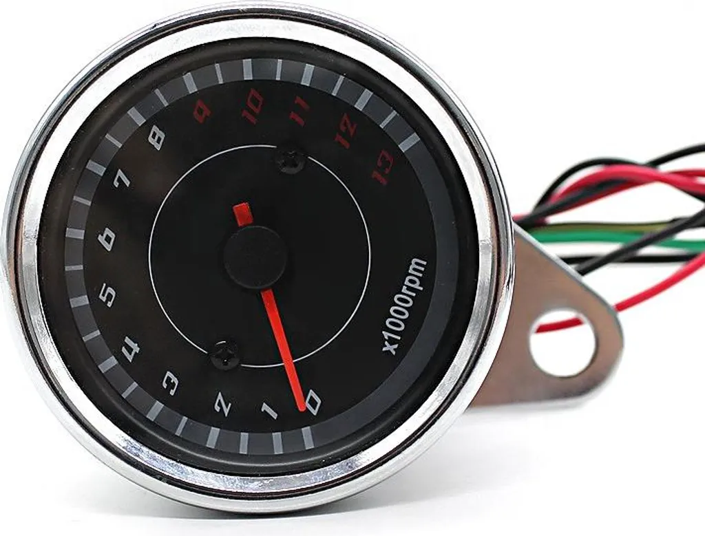 Compte-tours moto analogique CVT chromé pour préparation Cafe Racer Custom