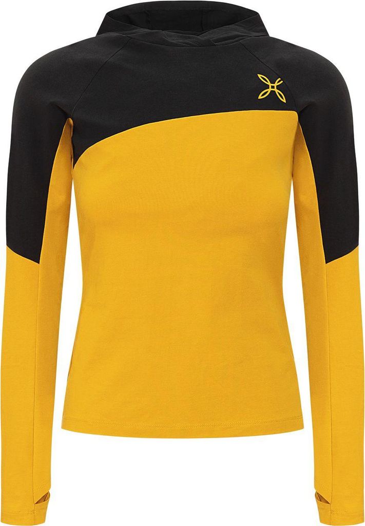 FREE EVO HOODED MAGLIA WOMAN - Montura Damen-Hoodie, Farbe:348-MUSTARD, Größe:L
