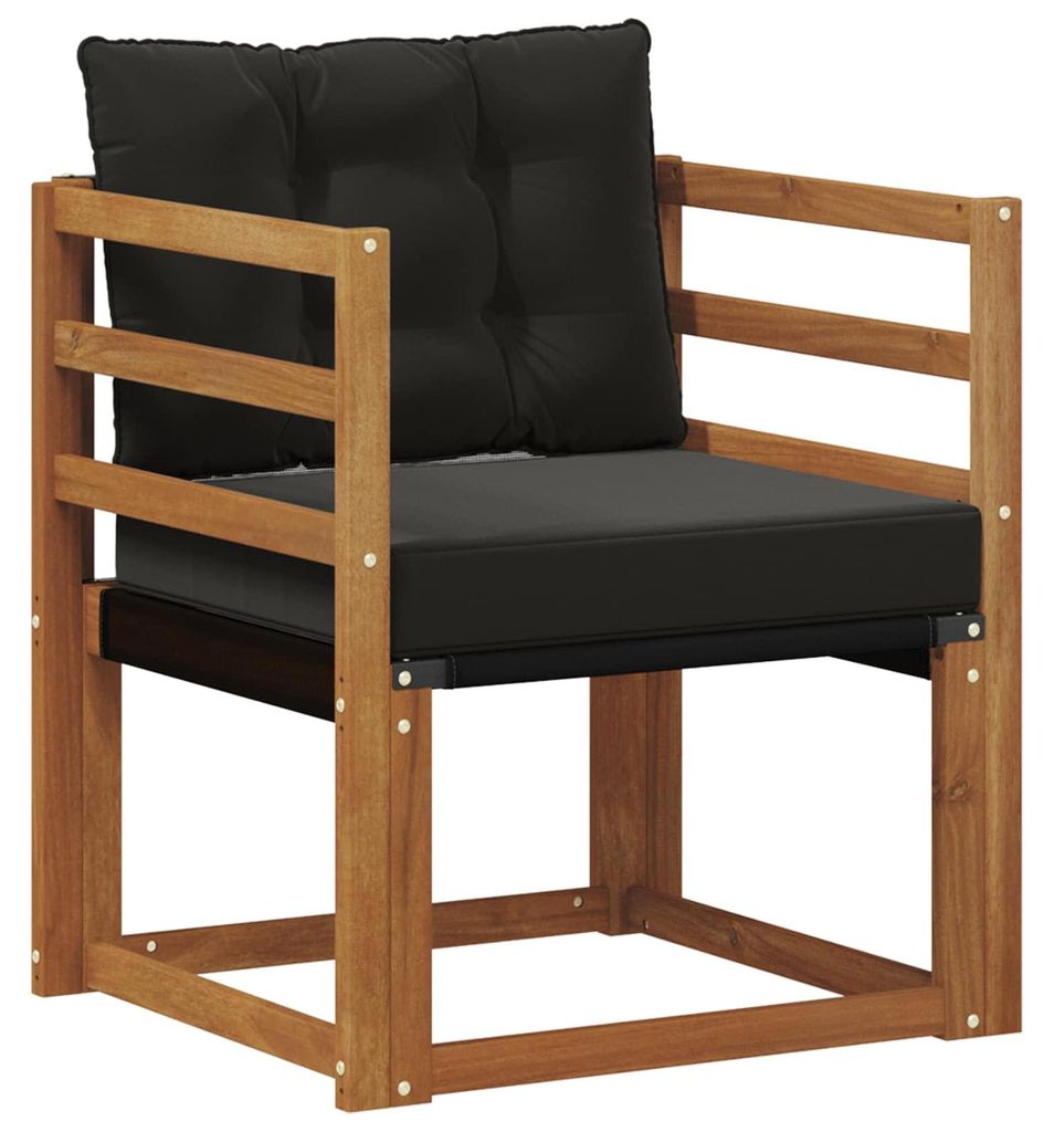 vidaXL 2 Stück Outdoor-Sofagarnitur Massives Akazienholz und Textilene