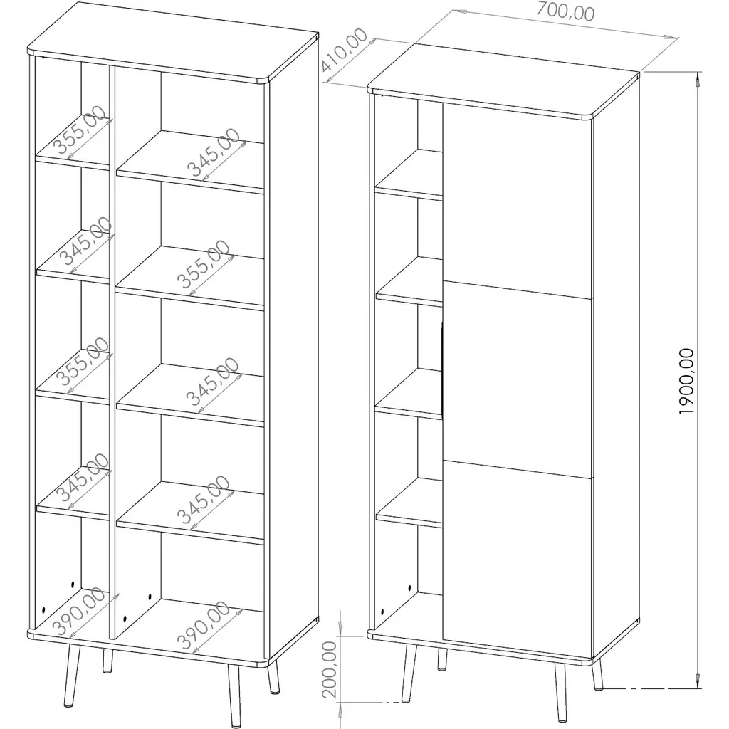 Étagère Murale Design Noir Graphite POLEN - Captains Deck 80cm - 4