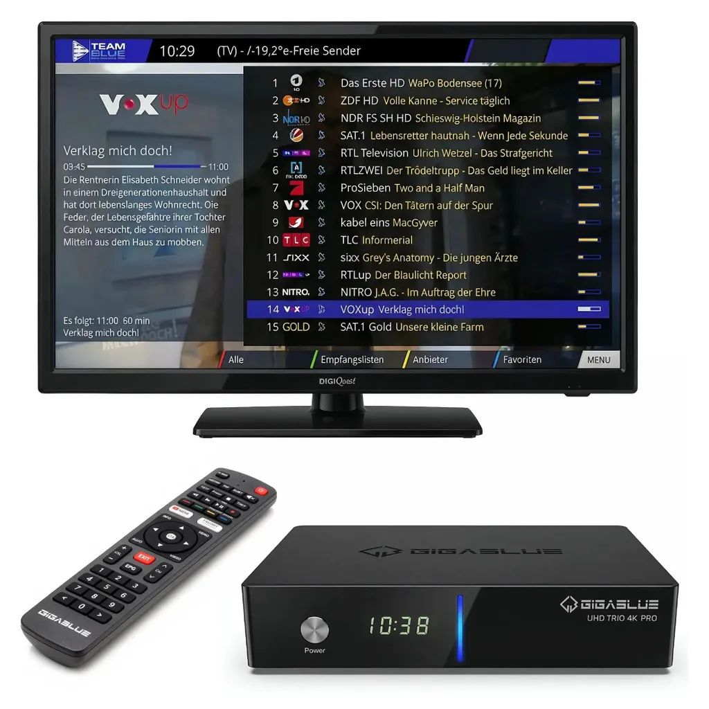 Décodeur Satellite et TNT GigaBlue 4K PRO pour Streaming et TV HD - 8