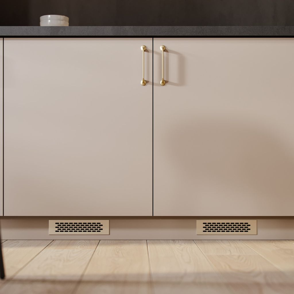 Lüftungsgitter 60x245mm Stegblech Aluminium Belüftungsgitter versetze ovale Lochung Gold eloxiert