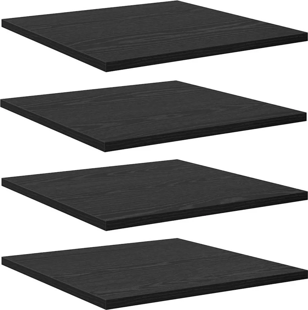Scaffale 4 Pezzi Nero 40x40x1,5 cm | Mensole Design in Legno Moderne