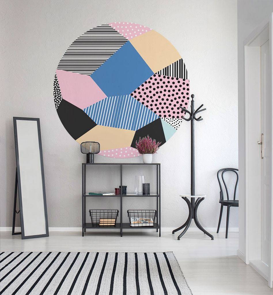 Fototapete Stoffmuster rund, Material:Superior Vlies 350g/qm, Größe Tapete:130cm rund