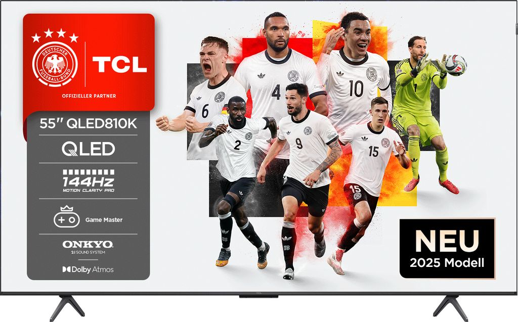 TCL 55QLED810K, 139,7 cm (55"), 3840 x 2160 Pixel, 4K Ultra HD, QLED, Smart-TV, Schwarz