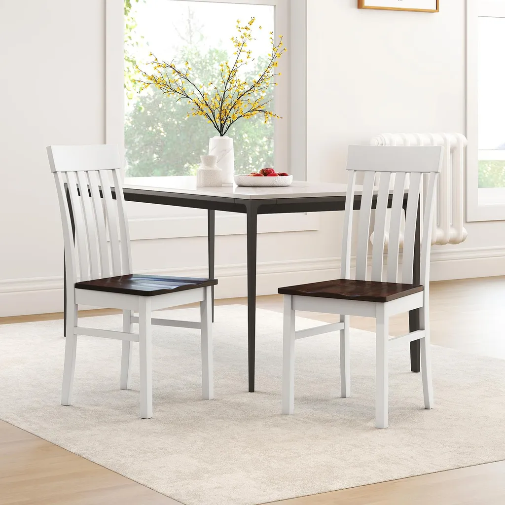 COSTWAY Set 2 Sedie Cucina Noce - Design Ergonomico Legno - 8
