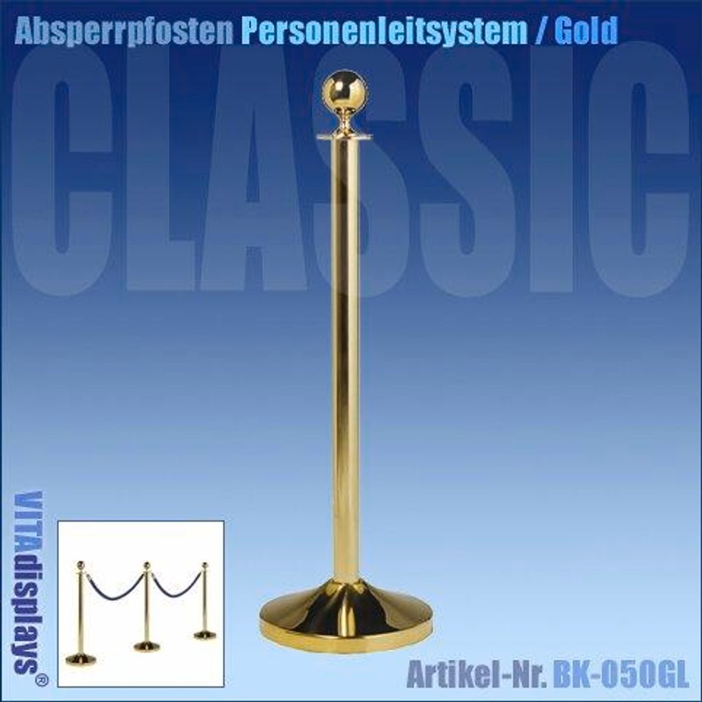 Absperrpfosten Personenleitsystem Classic Gold