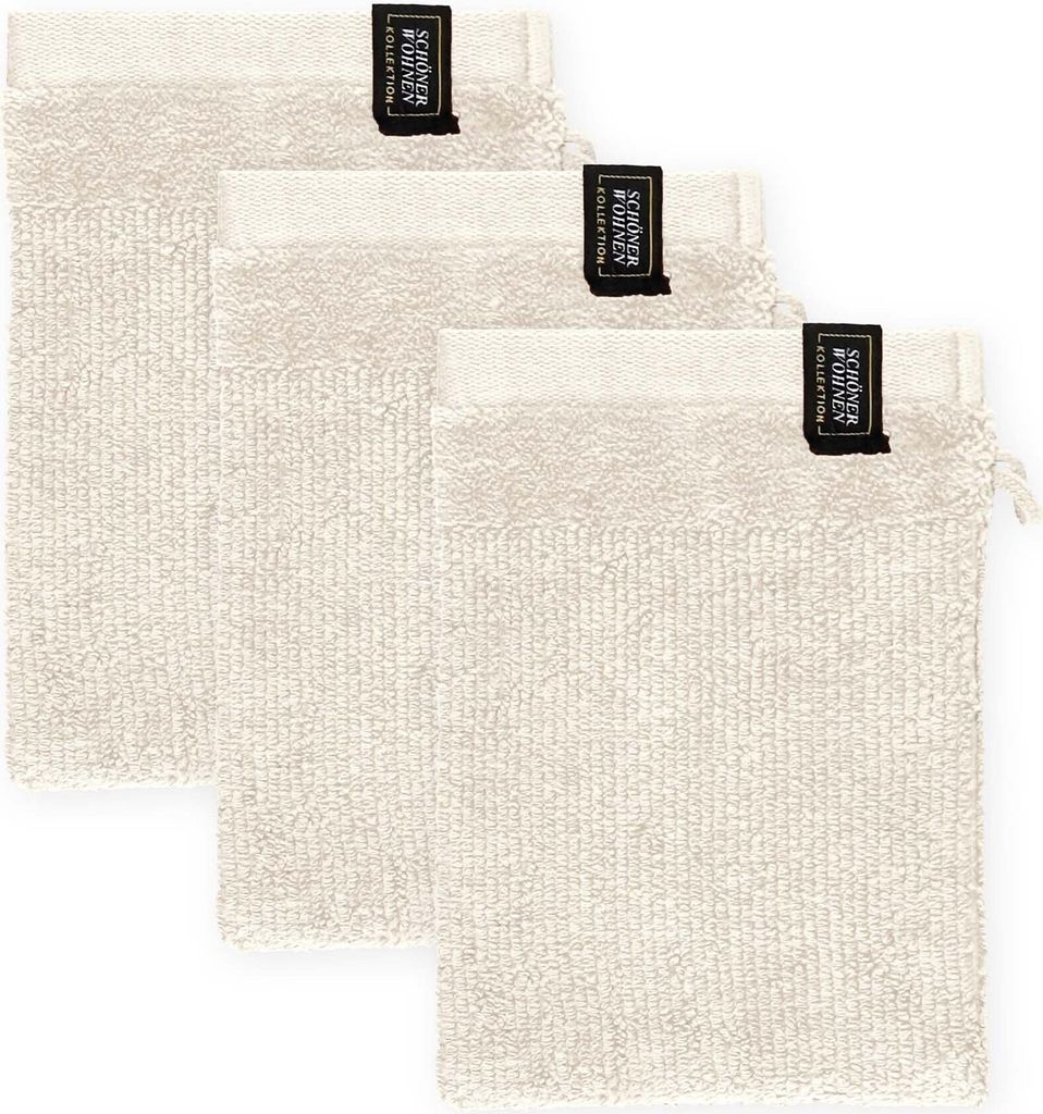 SCHÖNER WOHNEN-Kollektion Waschhandschuh SENSE Creme 16 x 21 cm