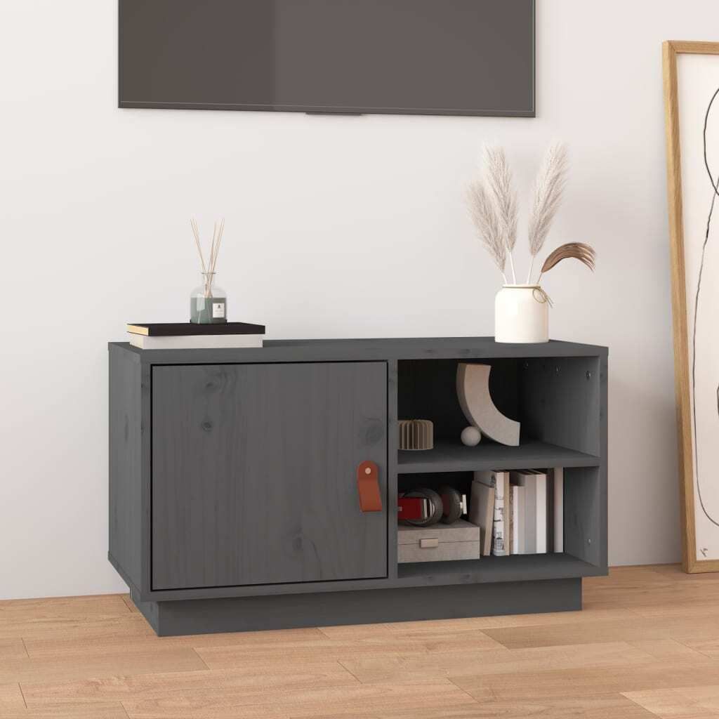 Maison Exclusive - TV-Schrank Grau 70x34x40 cm Massivholz Kiefer