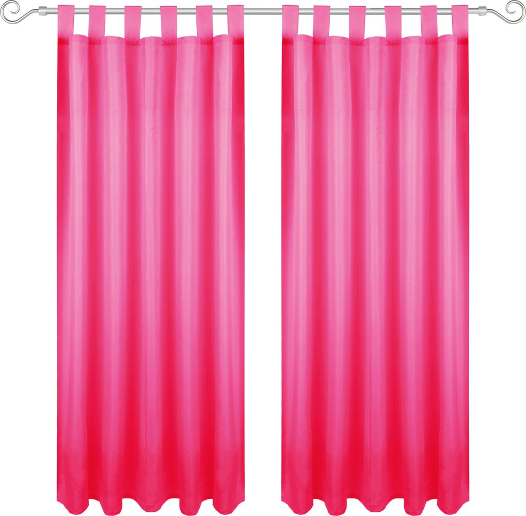 Gardine mit Schlaufen 140x175 cm ( Breite x Länge ) in Pink, blickdichter Vorhang, Schlaufenvorhang in vielen Variationen