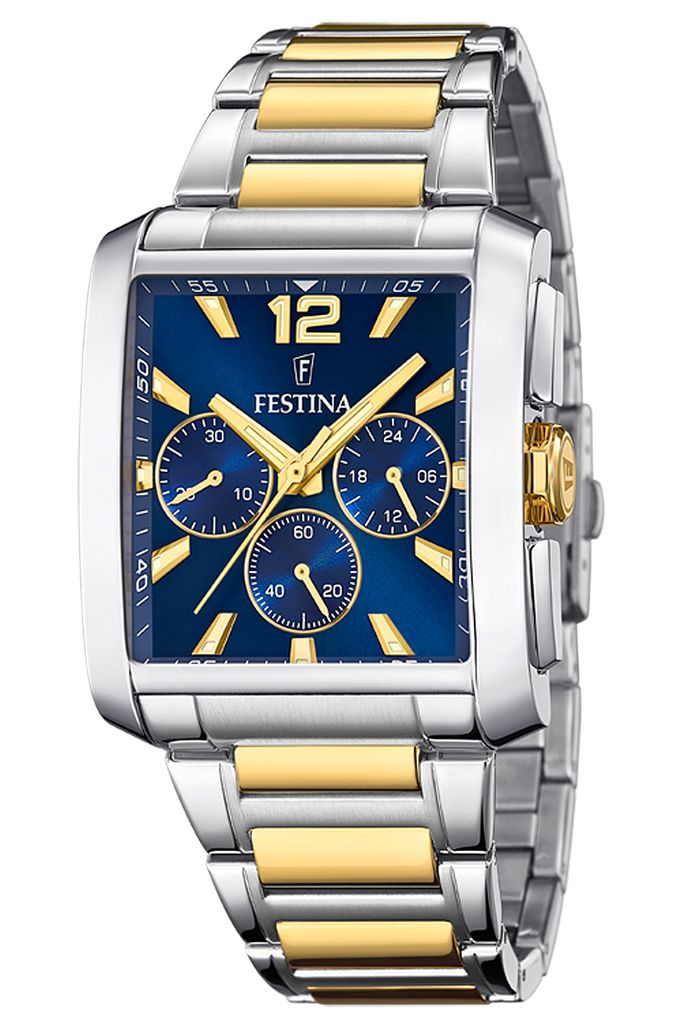 Festina Herren Uhr Elegant Edelstahl Armbanduhr silber gold UF20637/1