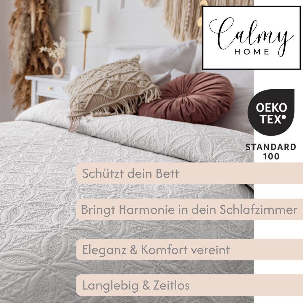 Tagesdecke Bett Bettüberwurf 200x220cm Überwurf Ornamente Produktbild 4