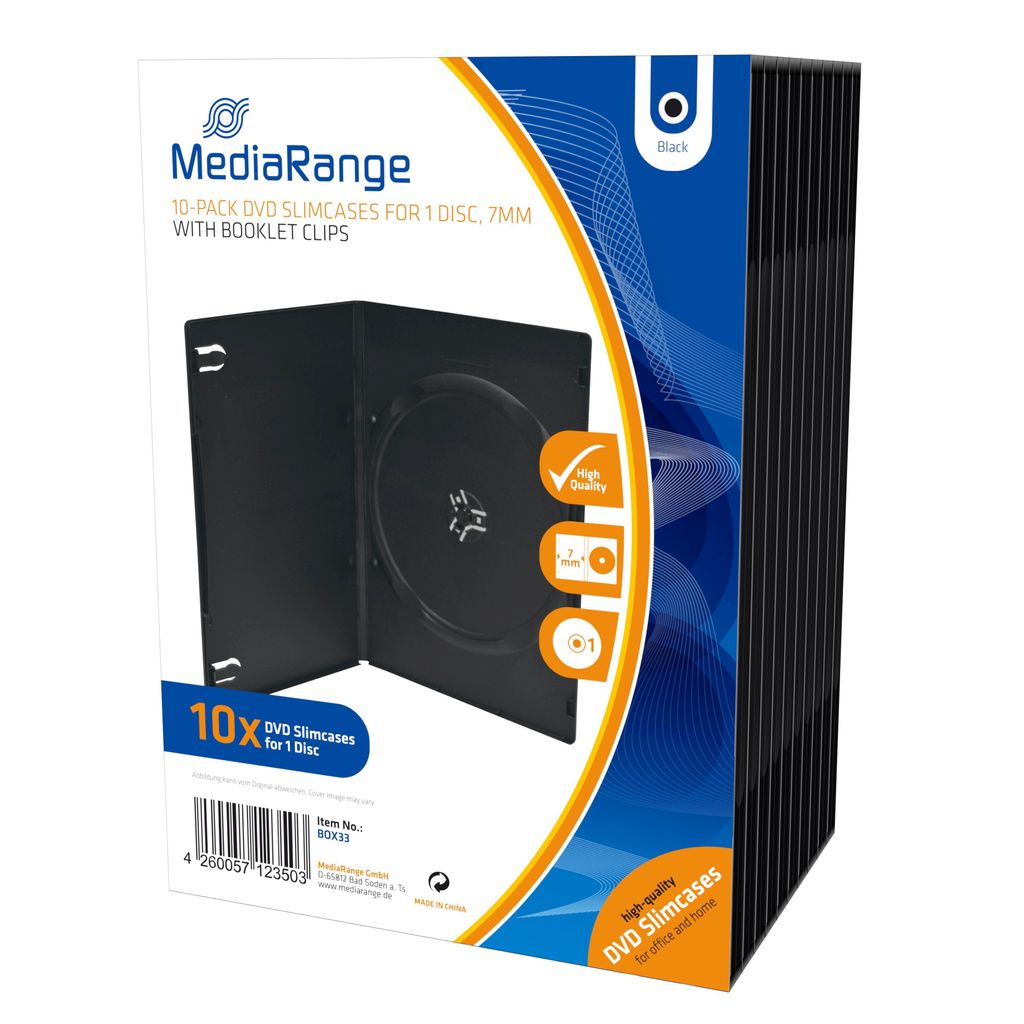 MediaRange BOX33 Puzdro na CD Puzdro na DVD 1 disk Čierna Obrázok produktu 