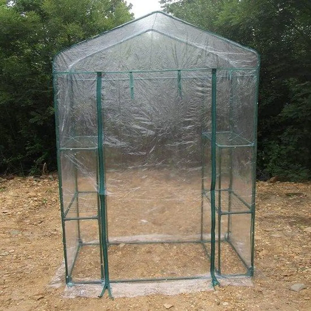 Serre de jardin de 143x73x195 cm en vert clair - Abri portable robuste