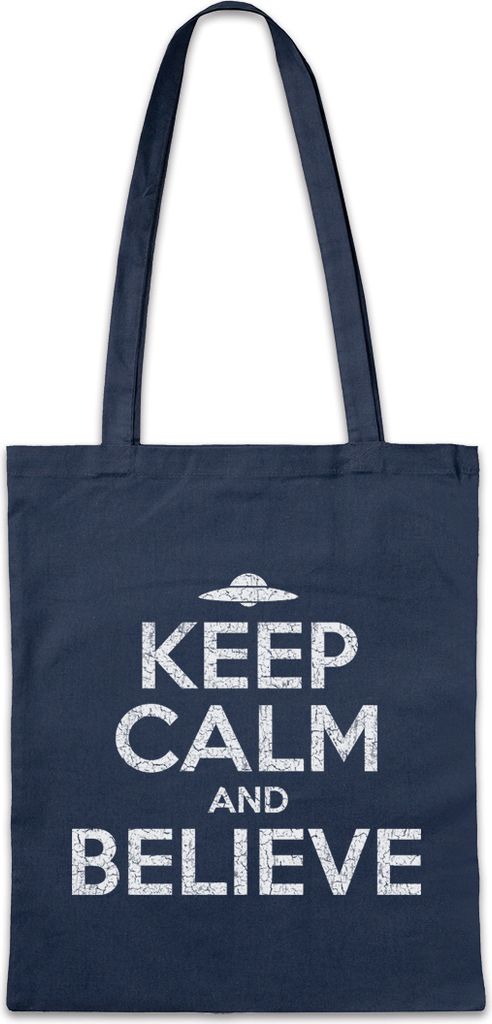 Urban Backwoods Keep Calm And Believe, Stofftasche, Farbe: Navy