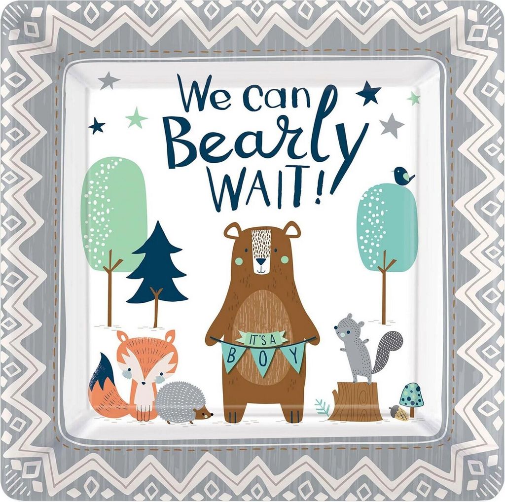 Amscan - Party-Teller "We Can Bearly Wait!", Papier, Baby Shower 8er-Pack SG29930 (Einheitsgröße) (Bunt)