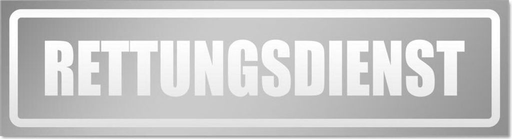 Kiwistar Rettungsdienst invertiert Magnetschild Schild magnetisch - 60cm Silber - Magnetfolie für Auto PKW Kfz
