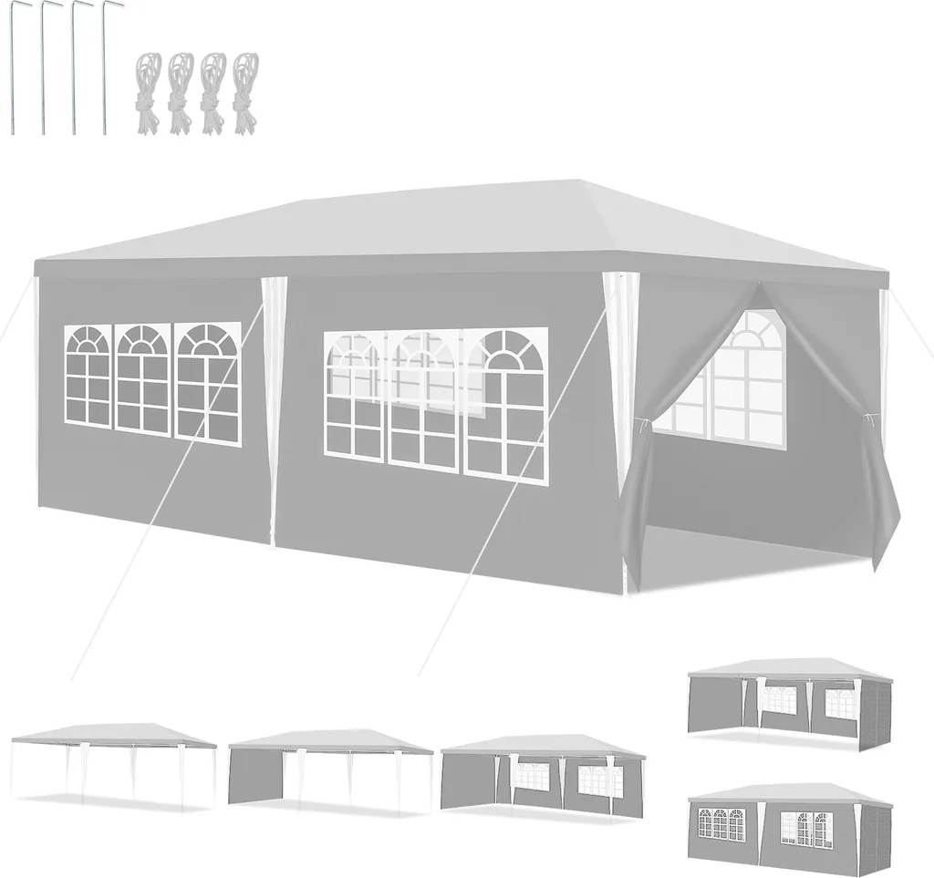 Offertona Gazebo Jayseuw 3x6m: Tenda Padiglione Bianca 18mq