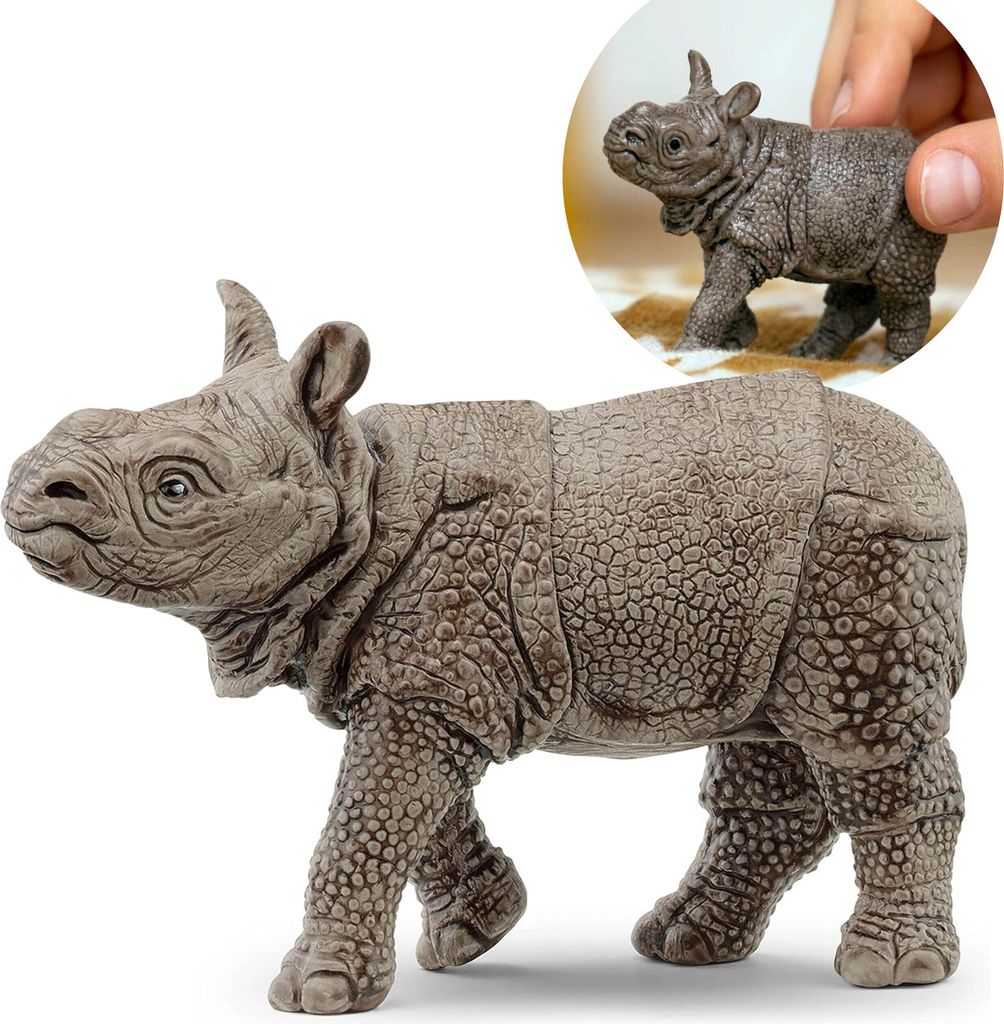Schleich Wild Life - Junges indisches Nashorn, Kinderfigur 3+
