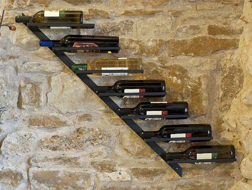 Weinregal Diagon Rechts 100 cm aus Metall Flaschenhalter Flaschenständer Wandregal