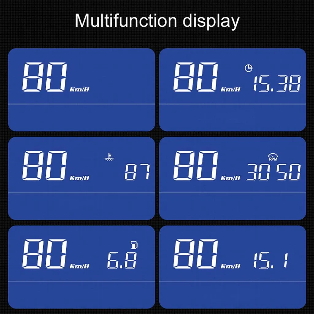 Affichage tête haute multifonction avec température de l'eau LED - 3