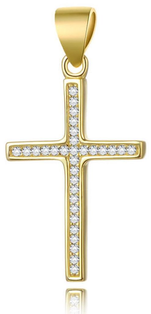 Gold-plated silver pendant Cross AGH592-GOLD