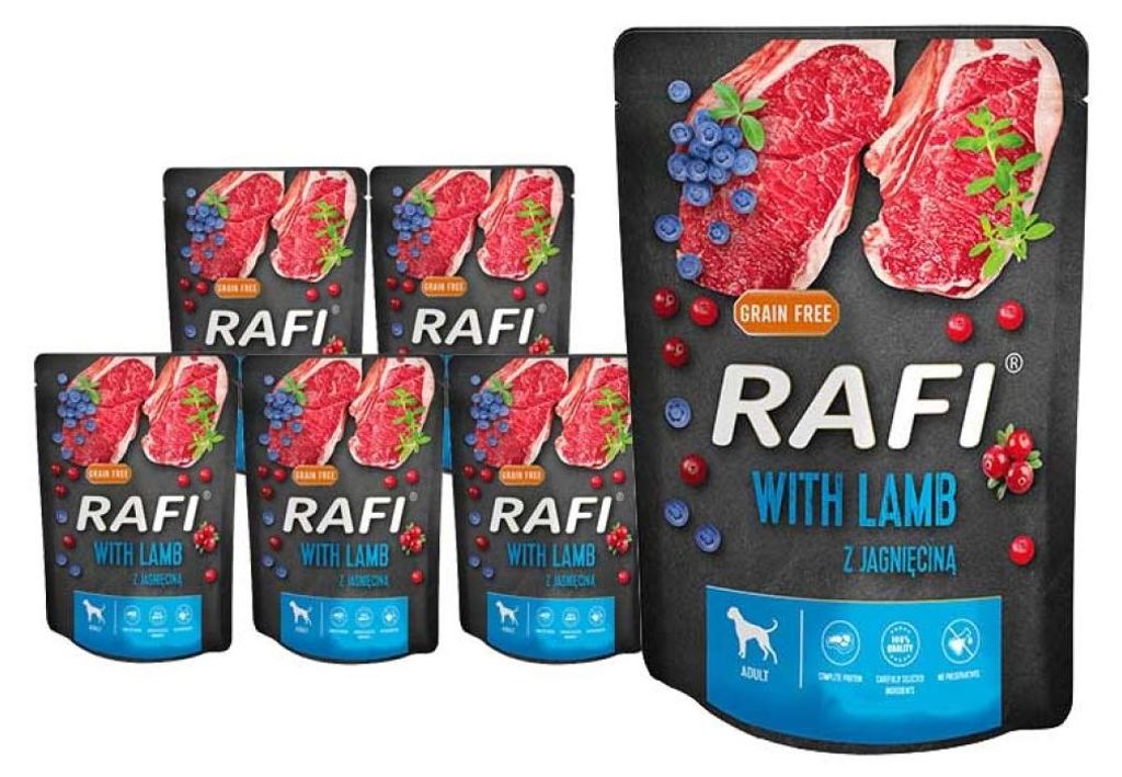 Rafi z Jagnięciną Żurawiną i Borówką 10x300g Mokra Karma Zdjęcie produktu 