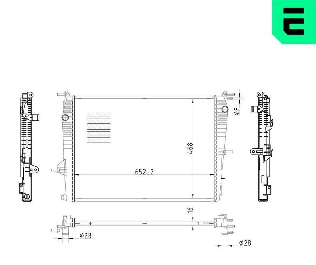 ERA 673142 Kühler Wasserkühler Motorkühler für RENAULT MEGANE III Grandtour (KZ0/1) Scénic III (JZ0/1) GRAND SCÉNIC III (JZ0/1) Megane III Sc...