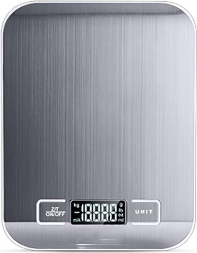 Küchenwaage, digitale Lebensmittelwaage, Multifunktions-Präzisionswaage mit LCD-Anzeige, Edelstahl, (oz/lb/g/kg/ml/Milch ml),