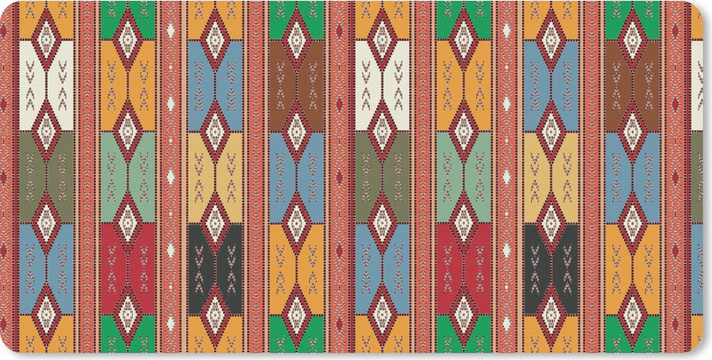 MuchoWow Mauspad Mousepad Geometrie - Muster - Südamerika 60x30 cm - Mousepads - Maus Mat - Pad - Mausunterlage - Nachhaltig