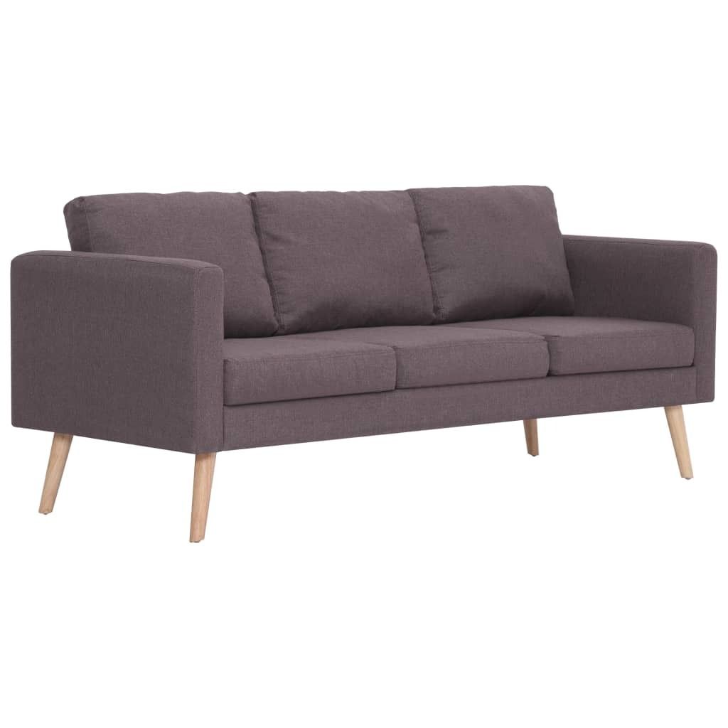 Sofa 3-Sitzer Stoff Taupe, 168x70x73 cm, abnehmbare Kissenbezüge, Holzrahmen