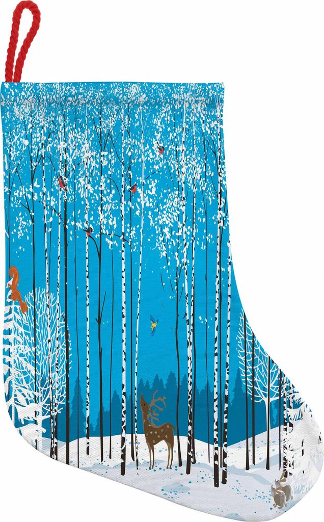 ABAKUHAUS Weihnachten Hängende Nikolausstiefel Weihnachtssocken, Herde von Gimpel, Weihnachtsstrumpf zum Aufhängen, 25x35cm, Mehrfarbig