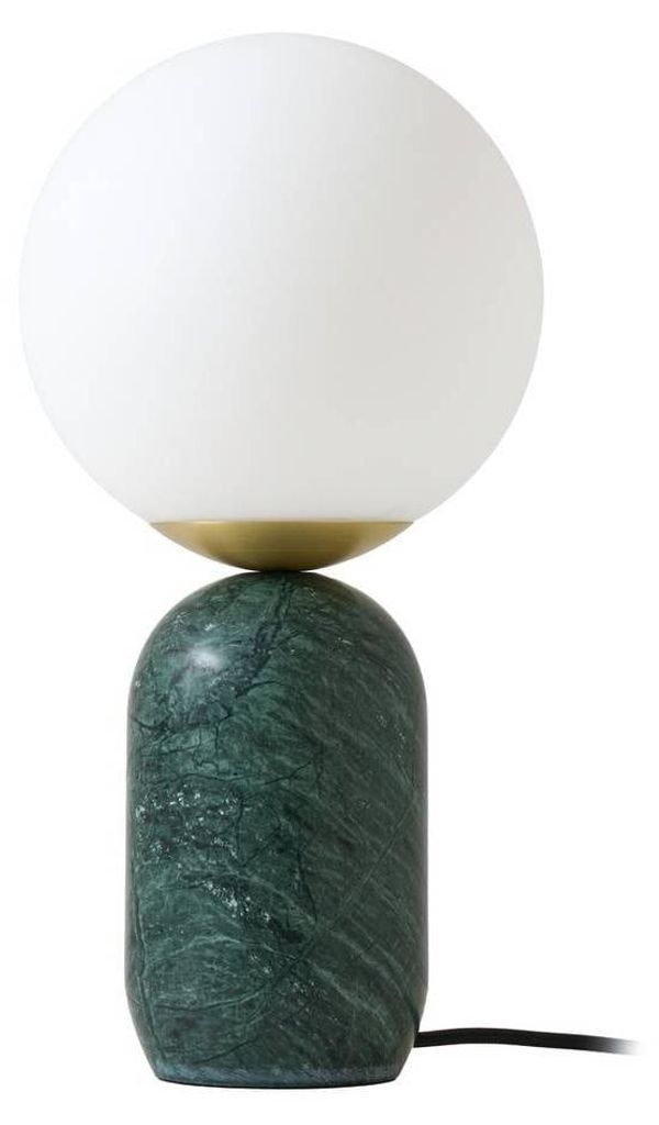Lindby Tischlampe Lennes x Eva Söllner, grün, Marmor, Ø 20cm