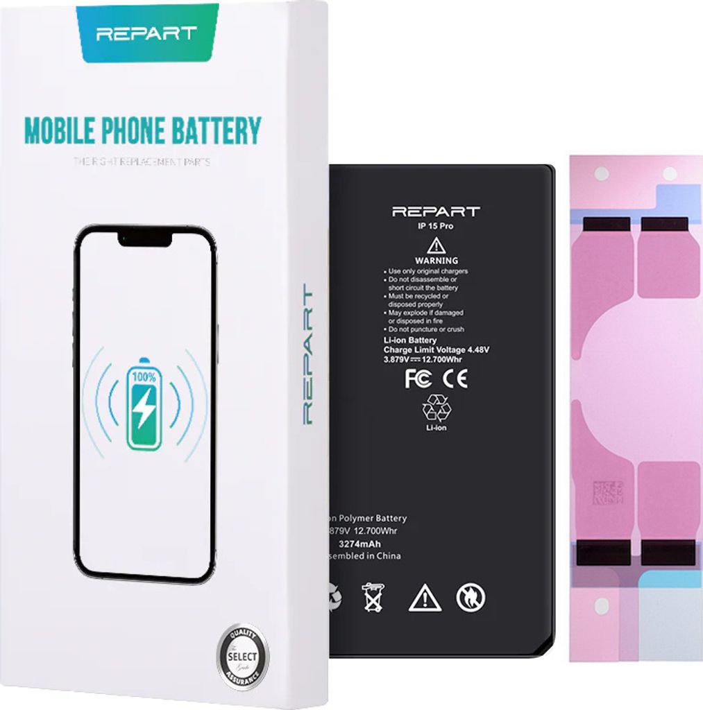 Batteria REPART per Apple iPhone 15 Pro da 3274 mAh - Immagine del prodotto 