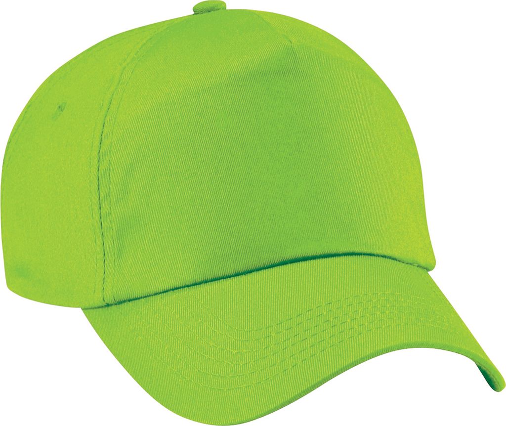 Beechfield Uni Baseballkappe mit 5 Paneelen (2 Stück/Packung) RW6698 (Einheitsgröße) (Limette)