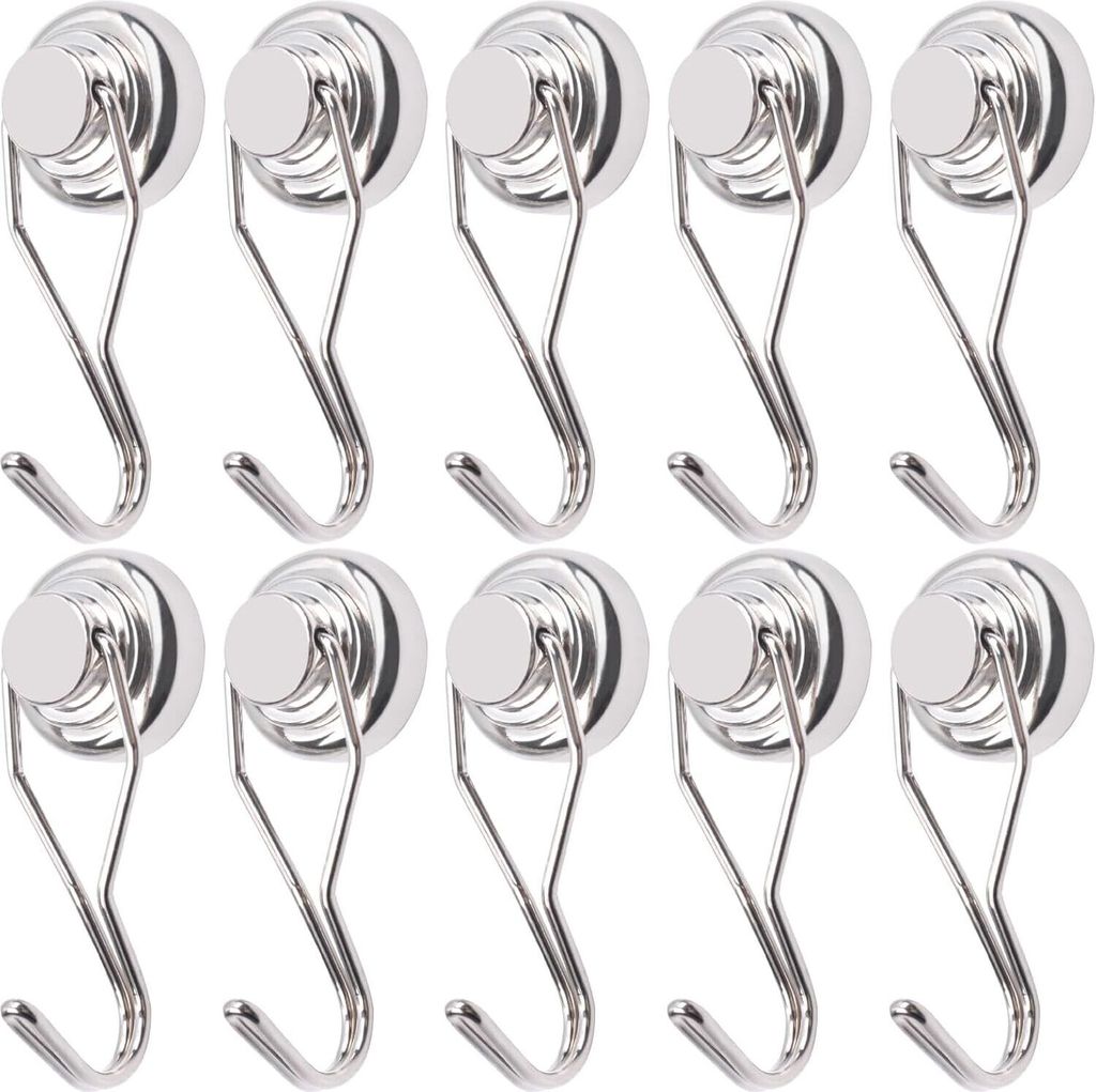 Magnethaken Extra Stark 20kg Neodym Magnete mit Haken 25mm Drehhaken Stanzfrei für Eisentüren Kühlschränke Küchen Kleiderablage Büro Magnet H...