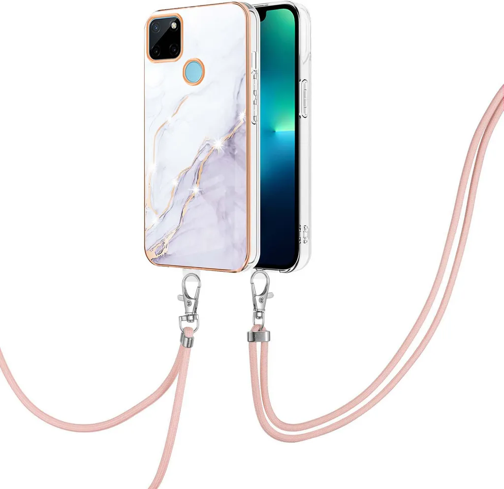 Custodia Protettiva Realme C21Y con Laccio - TPU Morbido Bianco