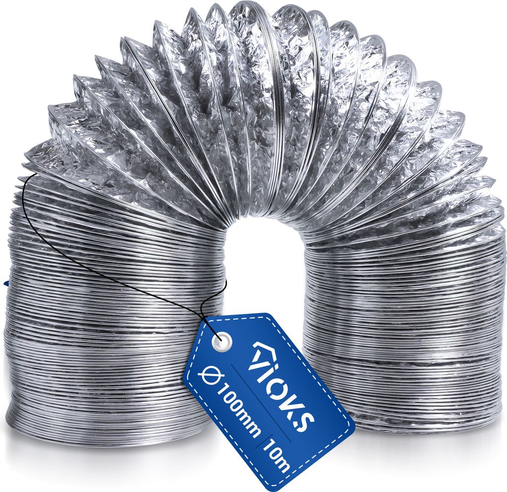 Alu Flexrohr 100mmØ 10m Abluftschlauch Dunstabzugsschlauch Aluminium für Lüftung