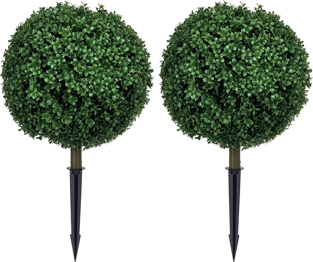 HOMCOM Piante Artificiali Bosso 70cm: Set 2 Pezzi Eleganti per Esterno