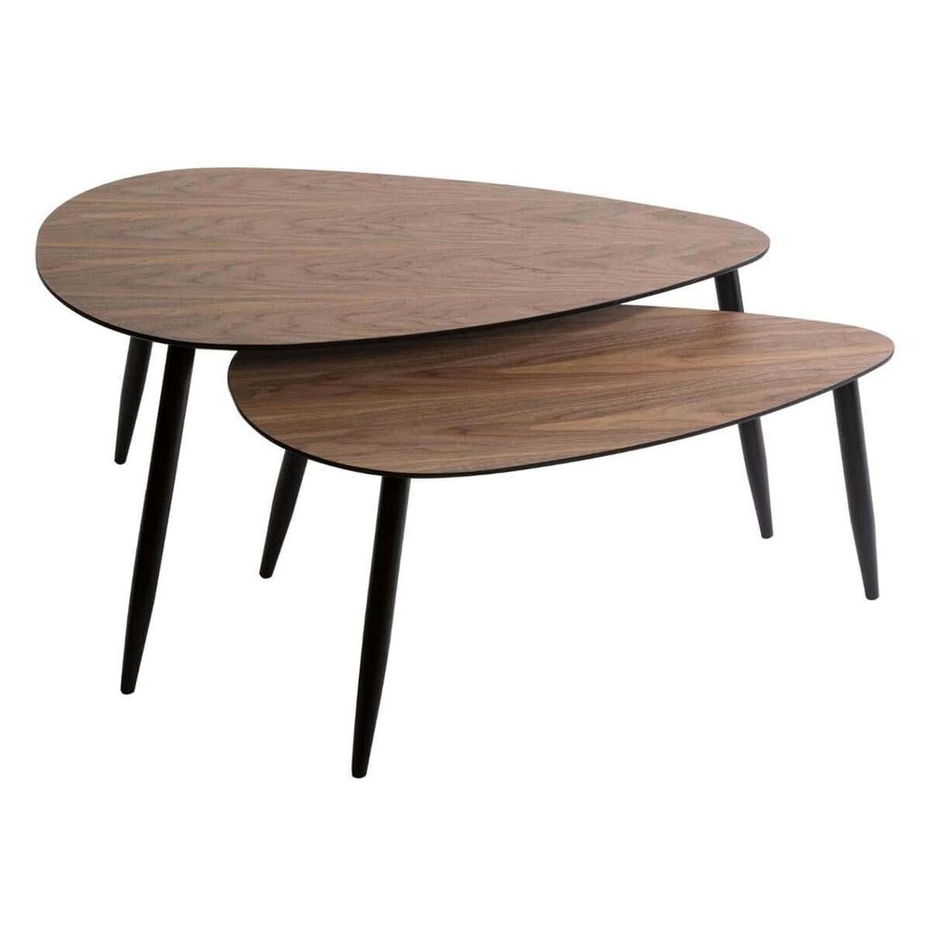 2er-set couchtisch gigone "mileo" nussbaum l88 98cm - Atmosphera créateur d'intérieur