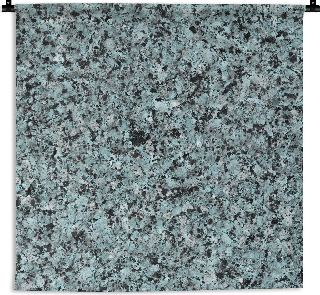 MuchoWow Wandteppich Wandbehang Blau - Schwarz - Granit - Kristall 120x120 cm Tapisserie Dekoration Wandtuch - Modern - Baumwollgewebe