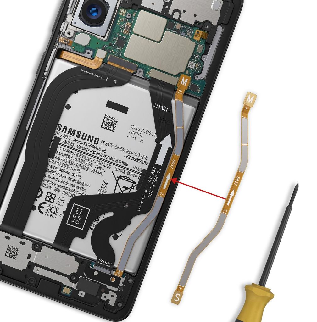 Samsung, FRC Ladebuchsen-Flex Galaxy S25 Edge Service Pack, Orange