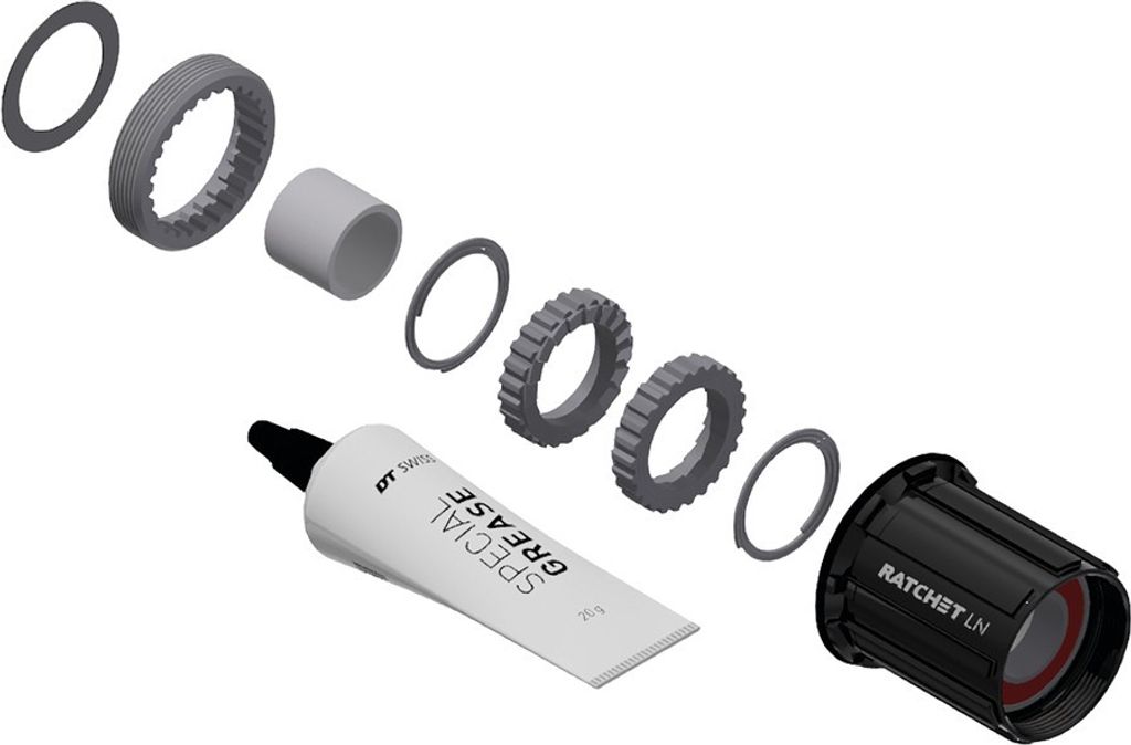 DT Swiss Umrüstkit HR-Nabe Alu, 3 Pawl in Ratchet LN, Shim.11S Road, schwarz (1 Set)