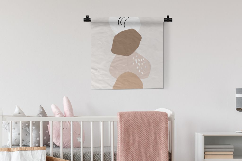 MuchoWow Wandteppich Wandbehang Sommer - Spot - Braun 60x60 cm Tapisserie Dekoration Wandtuch - Dekorationen - Wand Decke