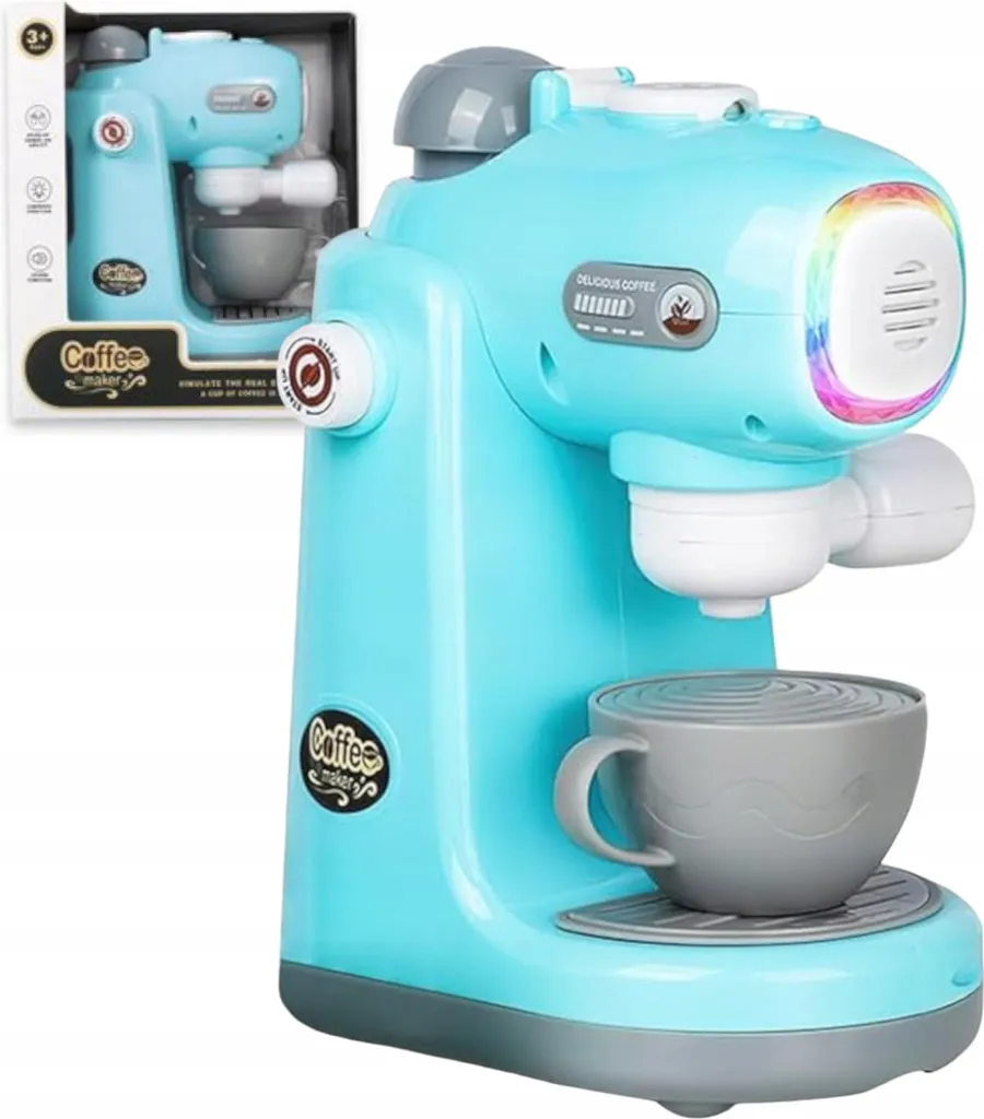 Cafetière jouet à piston fonctionnant à piles avec sons réalistes 9606