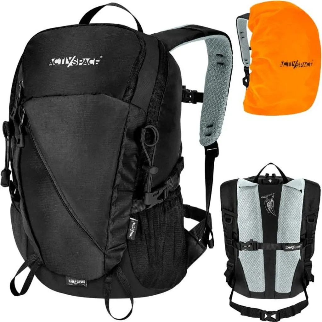 Zaino 22L Trekking Nero P04: Minimalismo Funzionale per l'Outdoor